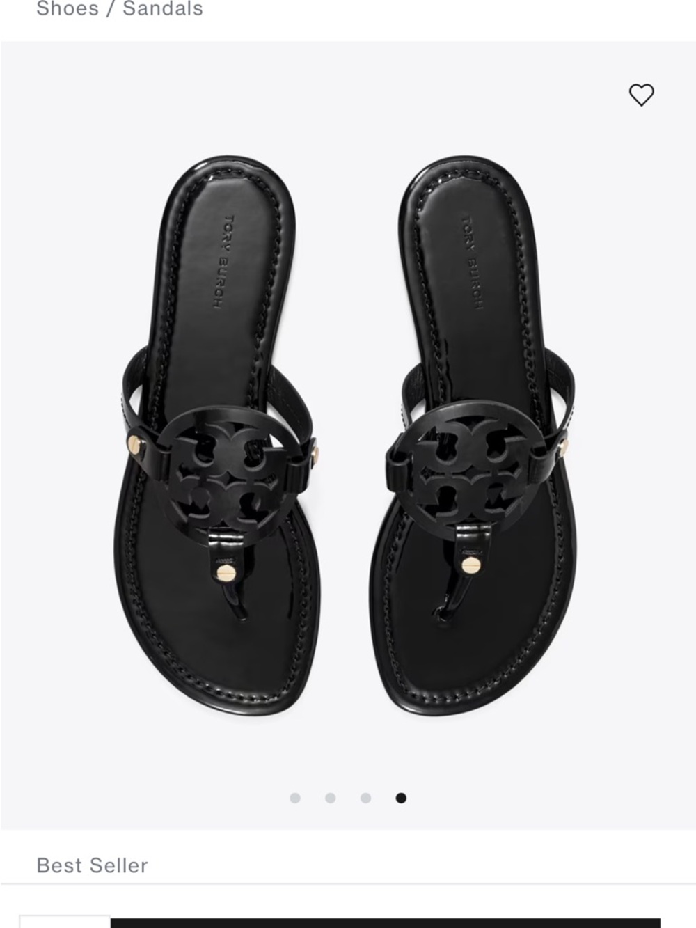 Tory Burch Miller sandals black patent leather  size 8
